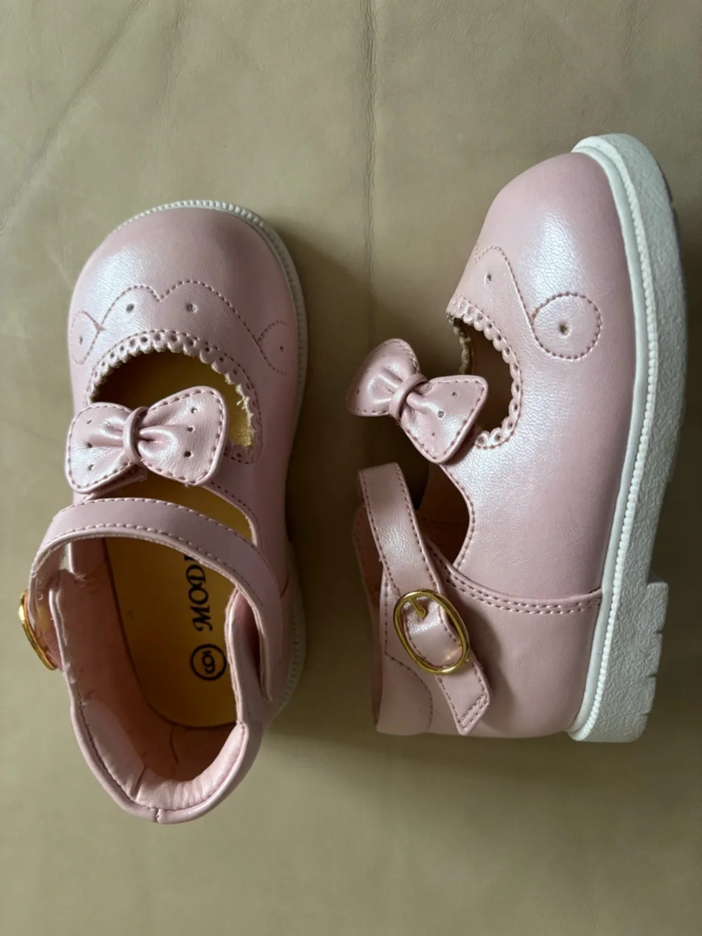 Modit Pink Mary Jane Bow Pink Toddler Shoes Size 6
